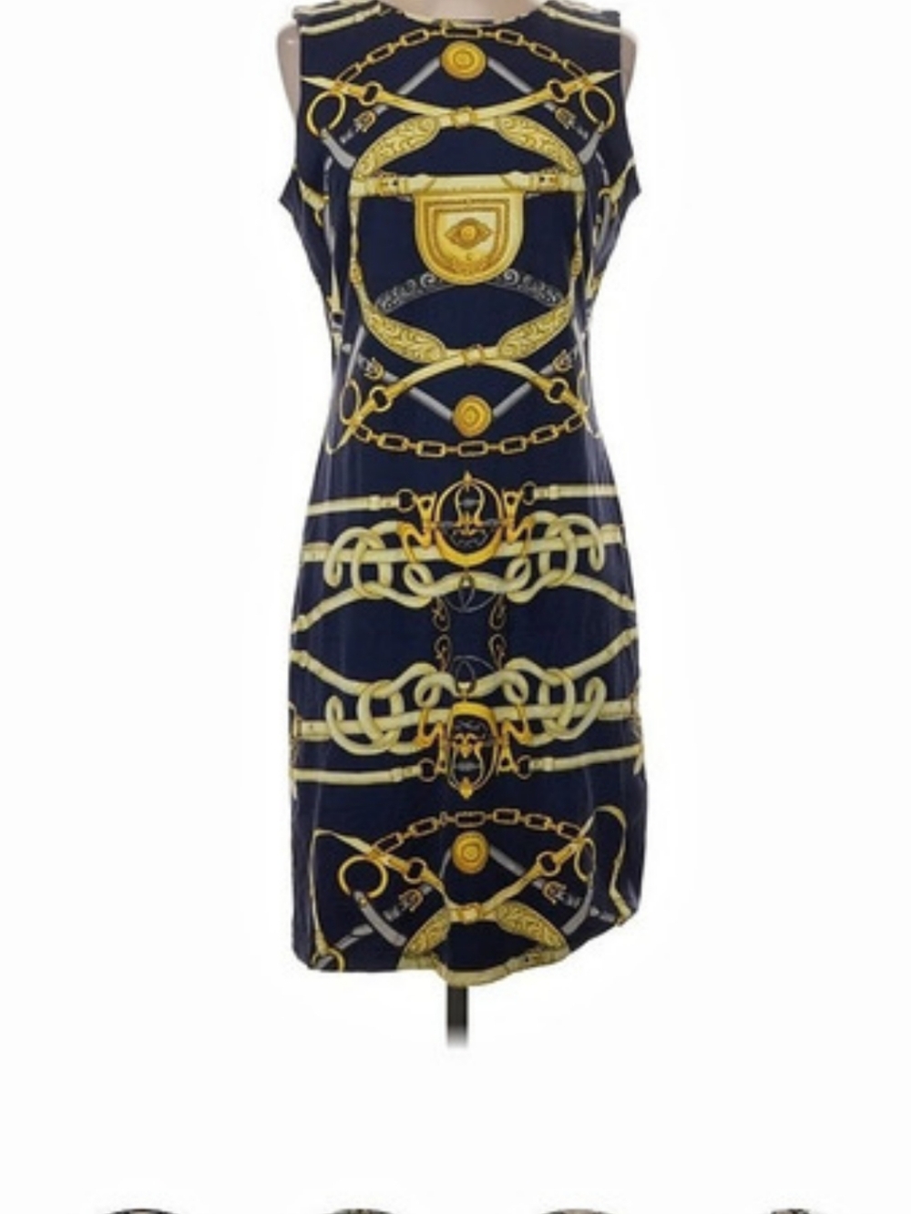 J. McLaughlin Mini Dress in Blue & Gold Like New